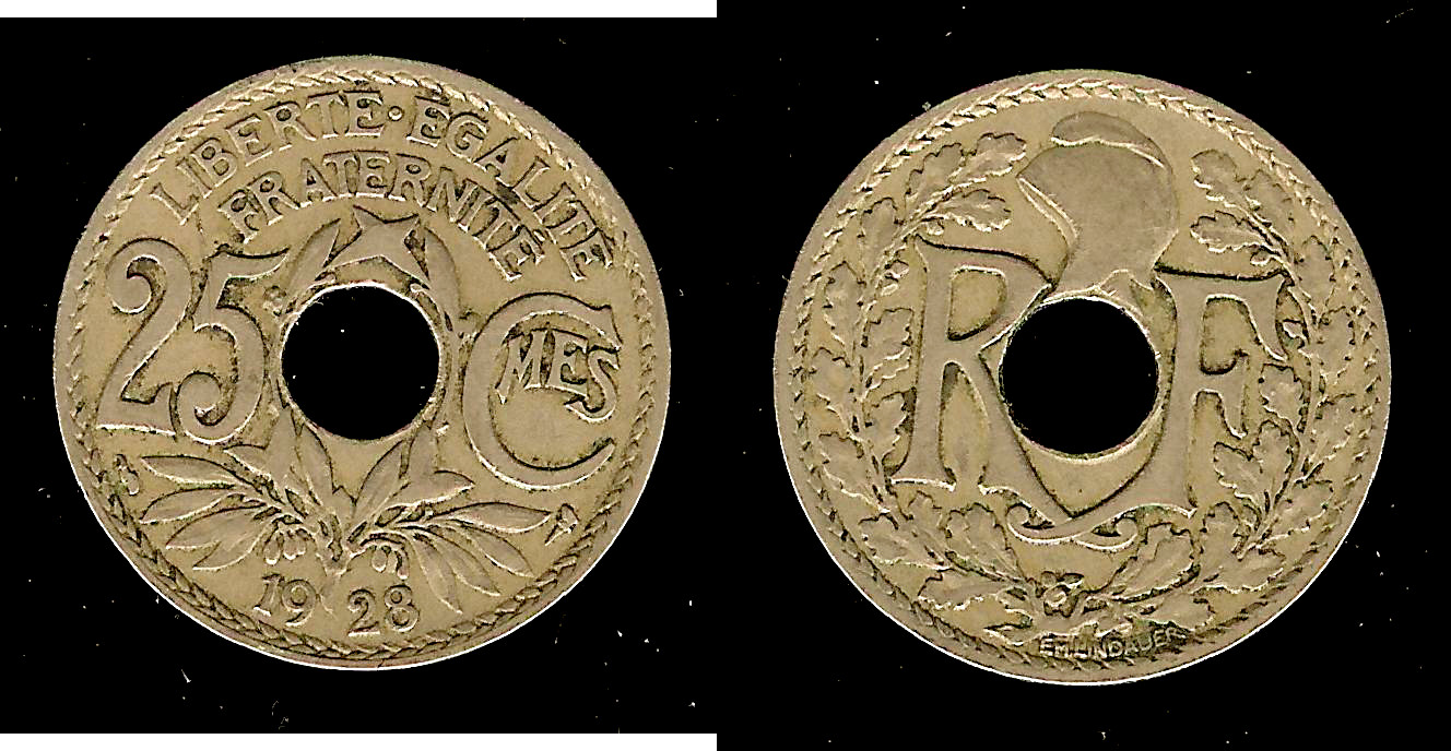 25 centimes Lindauer 1928 TB+